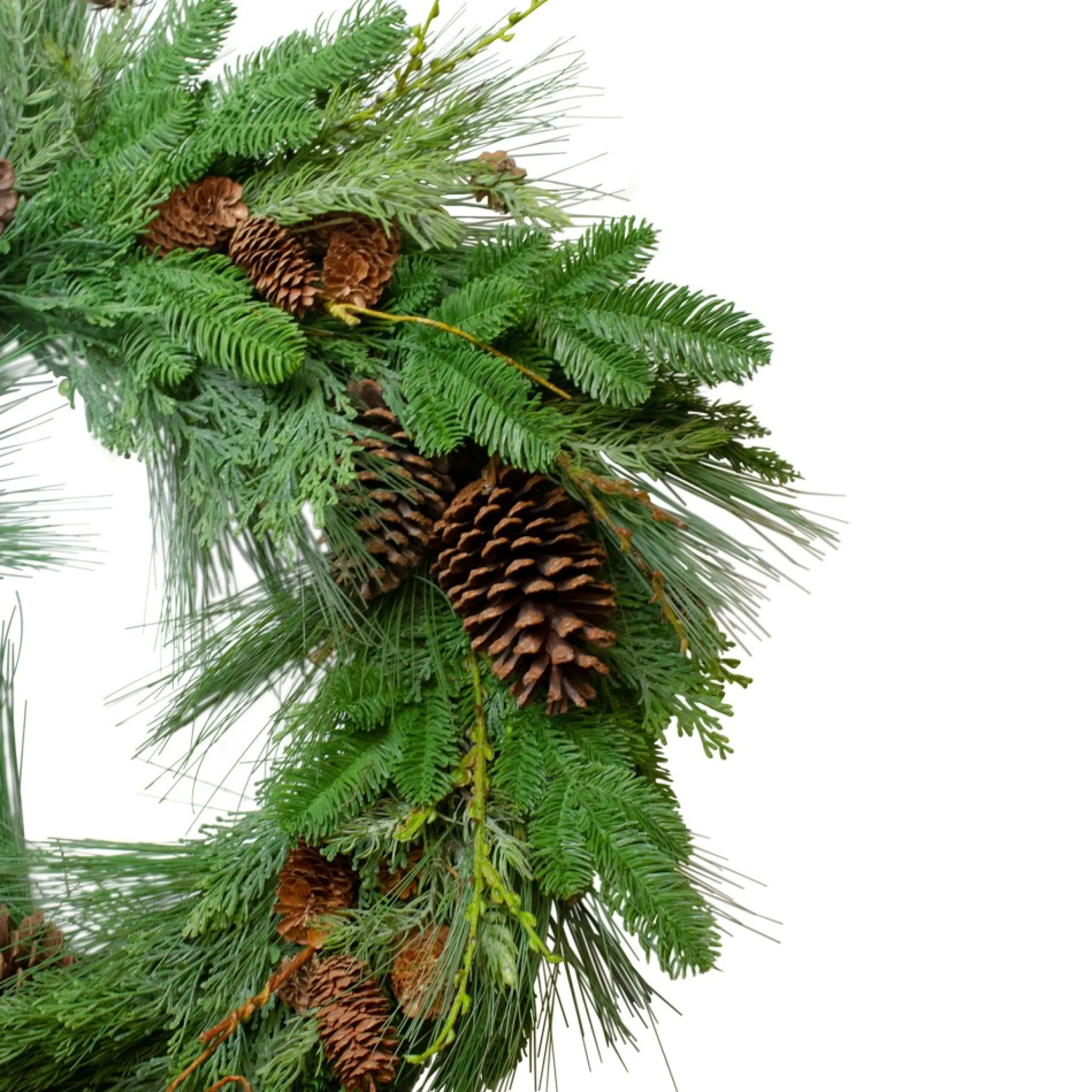 Pine Cone And Cedar Artificial Christmas Wreath - 32-Inch, Unlit