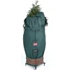 80" Pine Green Large Girth Upright Christmas Tree Storage Bag With Rolling Tree Stand