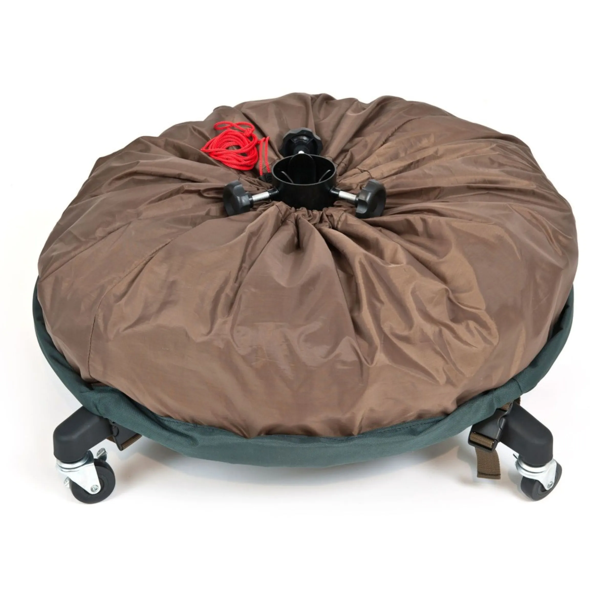 80" Pine Green Large Girth Upright Christmas Tree Storage Bag With Rolling Tree Stand