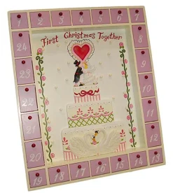 17" Pink And Beige First Christmas Together Wedding Advent Calendar