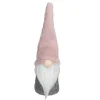 11" Pink And Gray Standing Gnome Christmas Decoration