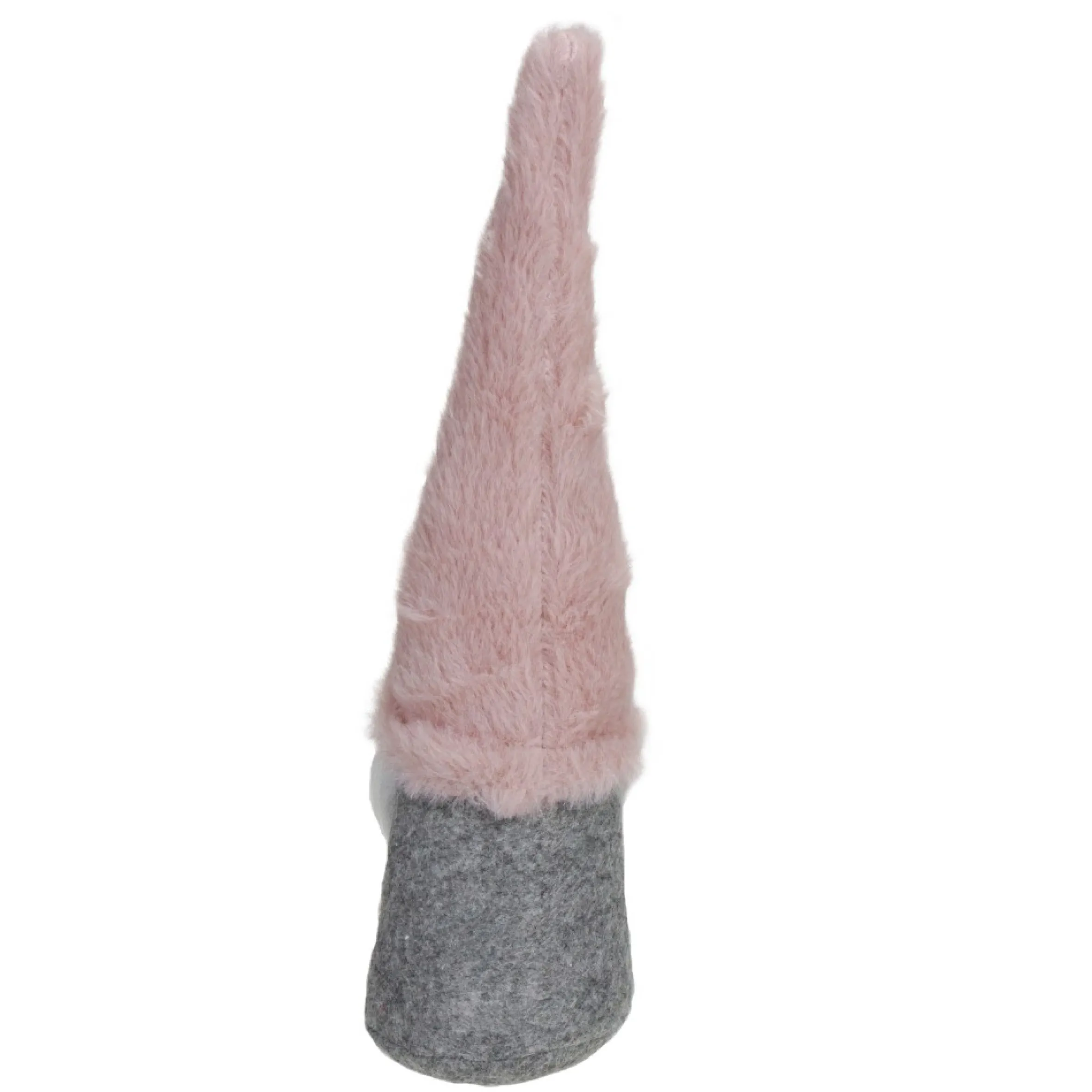 11" Pink And Gray Standing Gnome Christmas Decoration