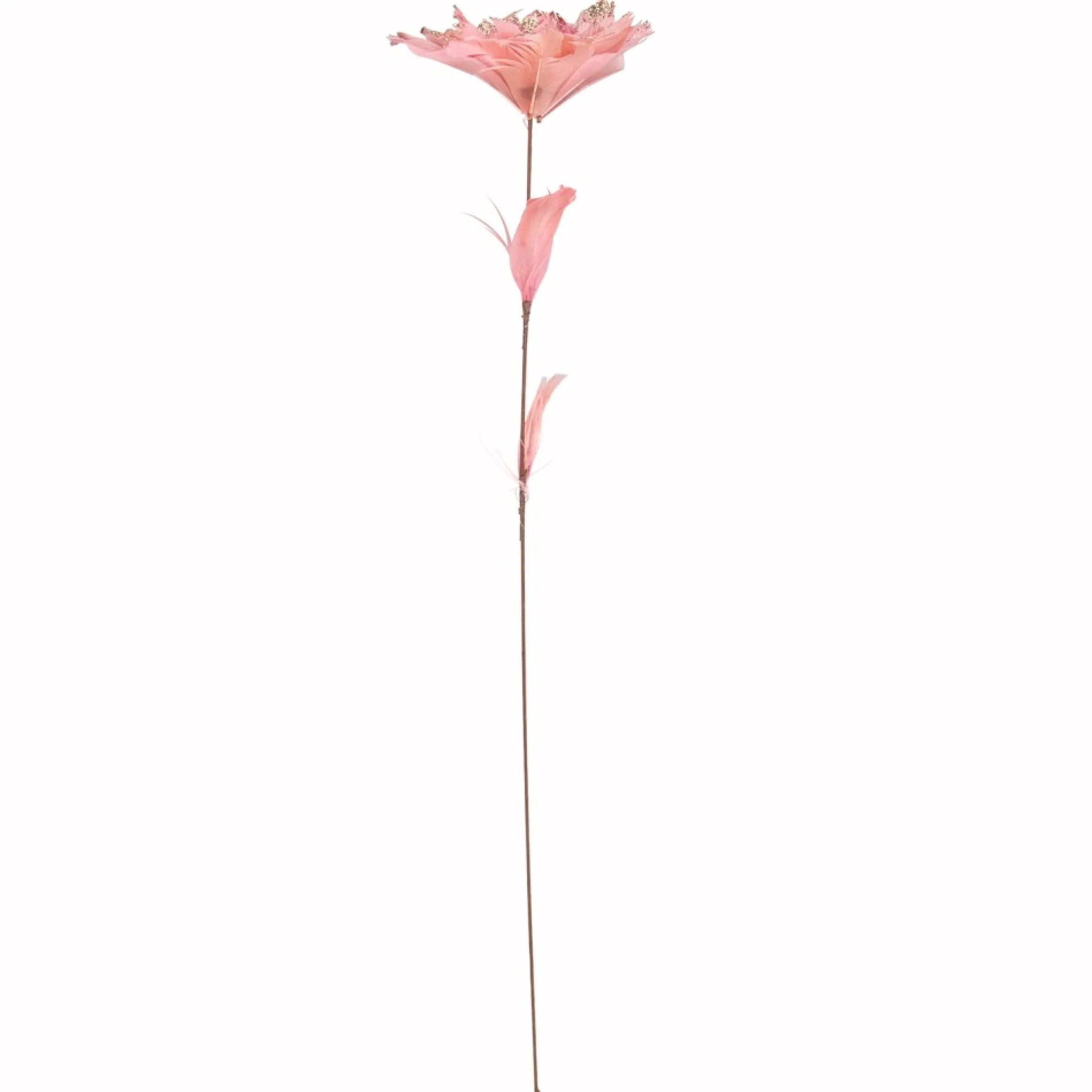 20.75" Pink Feather Peony Artificial Christmas Floral Pick