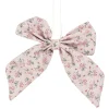 5.5" Pink Floral Single Loop Christmas Bow Decoration