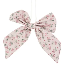 5.5" Pink Floral Single Loop Christmas Bow Decoration