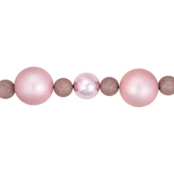 6' Pink Shatterproof Ball 3-Finish Christmas Garland