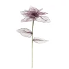 23" Plum Purple Glittered Poinsettia Artificial Christmas Spray