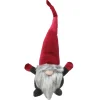 15.75" Plush Red And Gray Velvet Santa Gnome Christmas Table Top Decoration