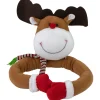 26" Plush Reindeer Christmas Tree Topper, Unlit