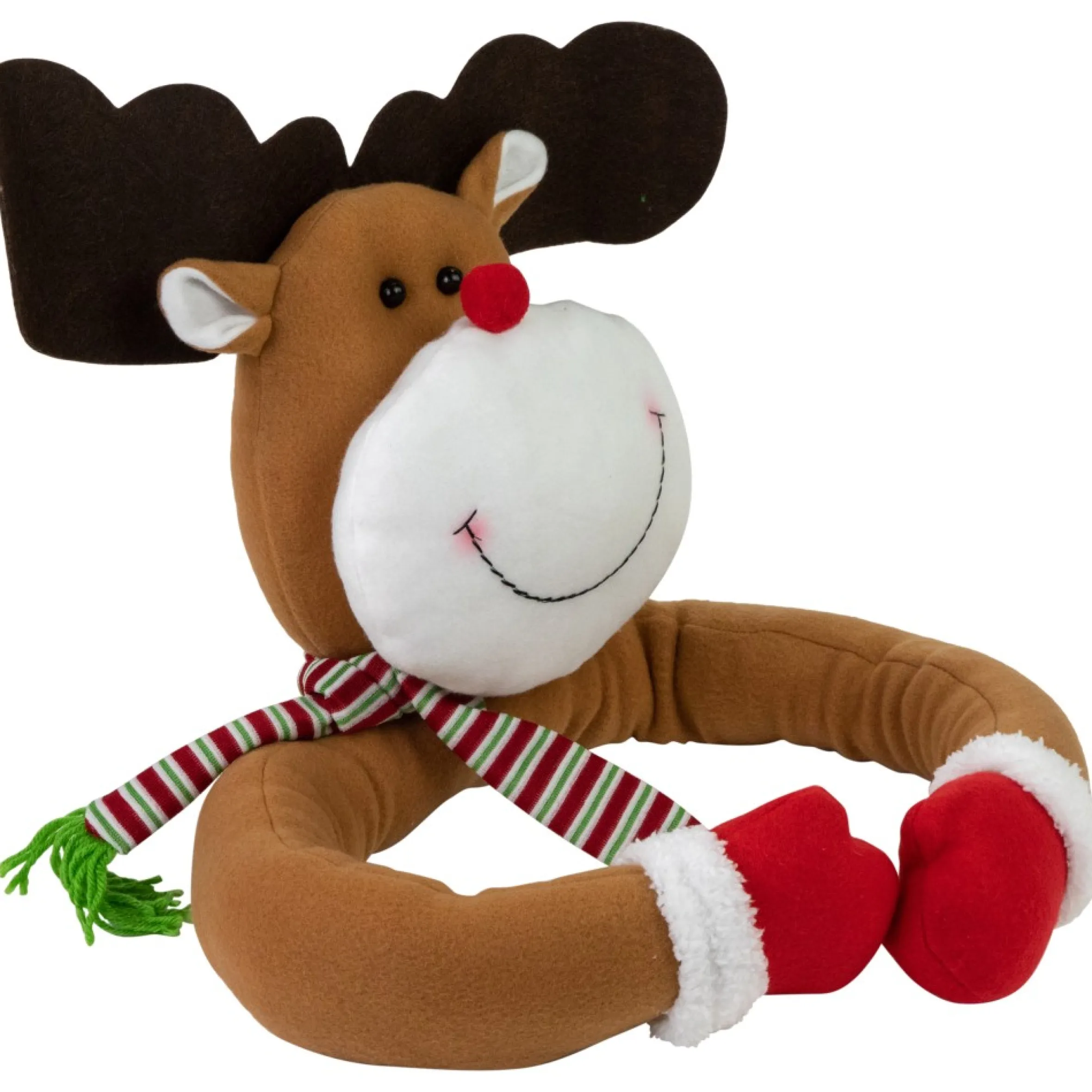 26" Plush Reindeer Christmas Tree Topper, Unlit