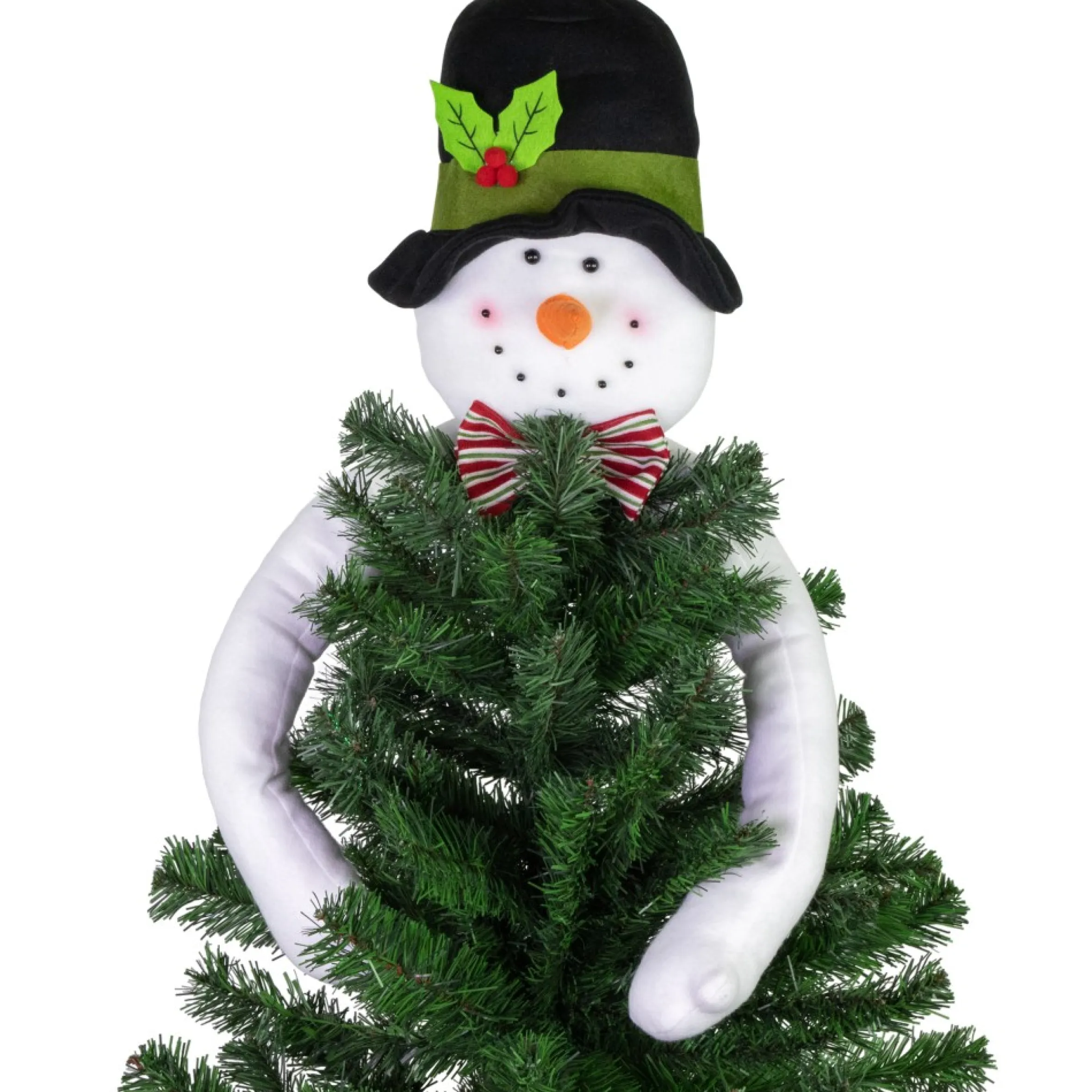 25" Plush Snowman Christmas Tree Topper, Unlit
