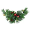 24" Pre-Decorated Multi-Color Ornament Long Needle Pine Artificial Christmas Swag - Unlit