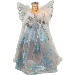 16" Pre-Lit Angel With Staff Christmas Tree Topper