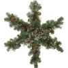32" Pre-Lit Artificial Frosted Mixed Pine Christmas Snowflake Wreath