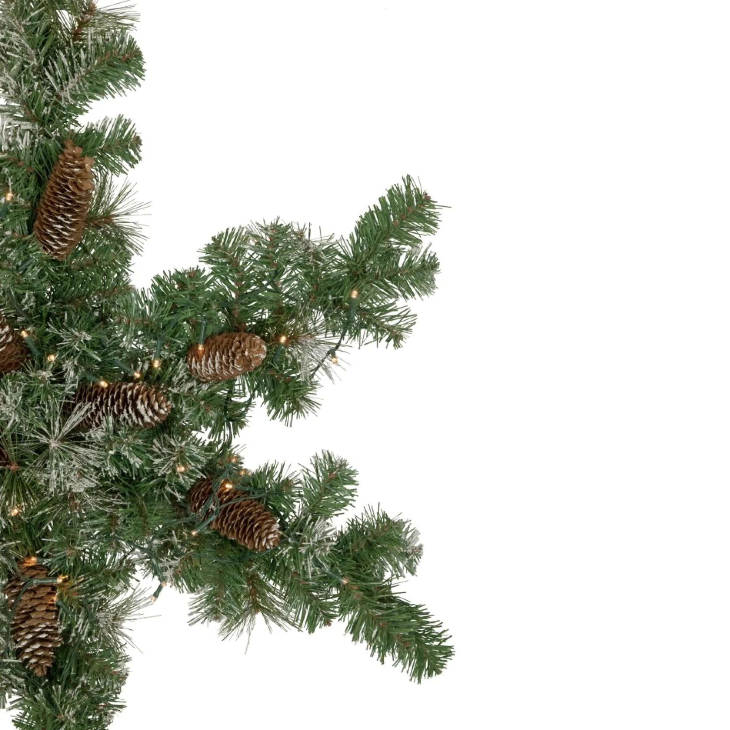 32" Pre-Lit Artificial Frosted Mixed Pine Christmas Snowflake Wreath