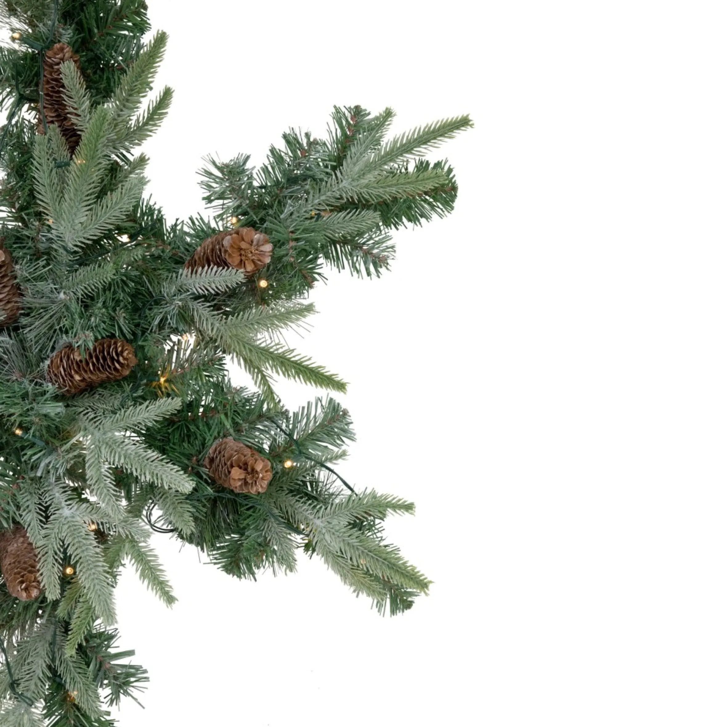 32" Pre-Lit Artificial Mixed Pine And Pine Cone Christmas Snowflake Wreath