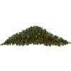 6' Pre-Lit Berries And Pine Cones Artificial Christmas Swag, Led Lights