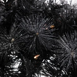 6' Pre-Lit Black Artificial Christmas Garland With Timer - Warm White Led Lights
