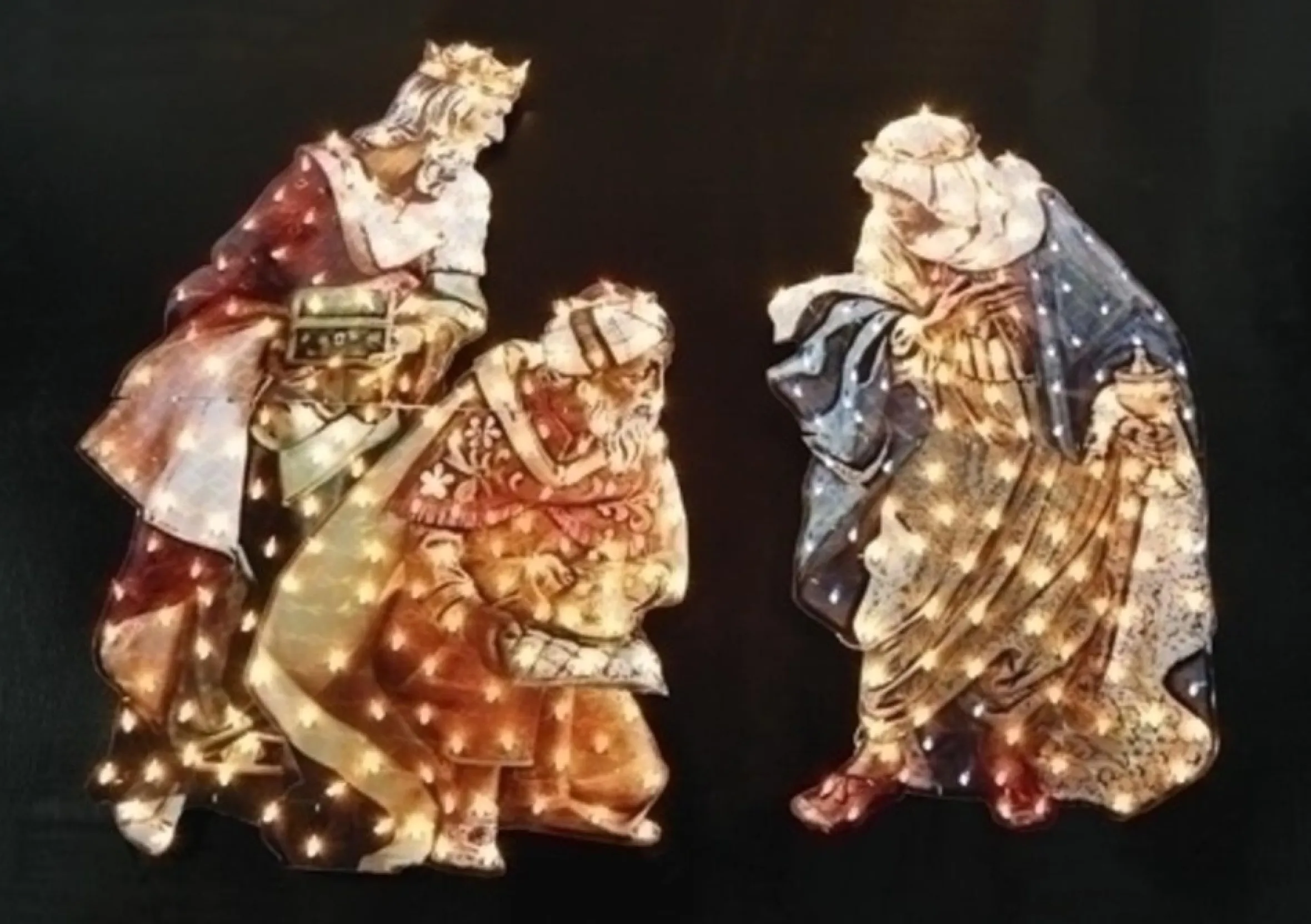 48" Pre-Lit Brown And Blue Fontanini Three Kings Christmas Outdoor Decor
