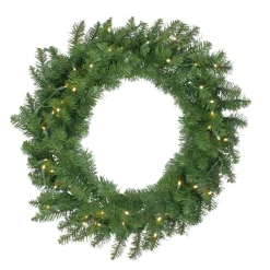 Pre-Lit Buffalo Fir Artificial Christmas Wreath - 30-Inch, Warm White Led Lights