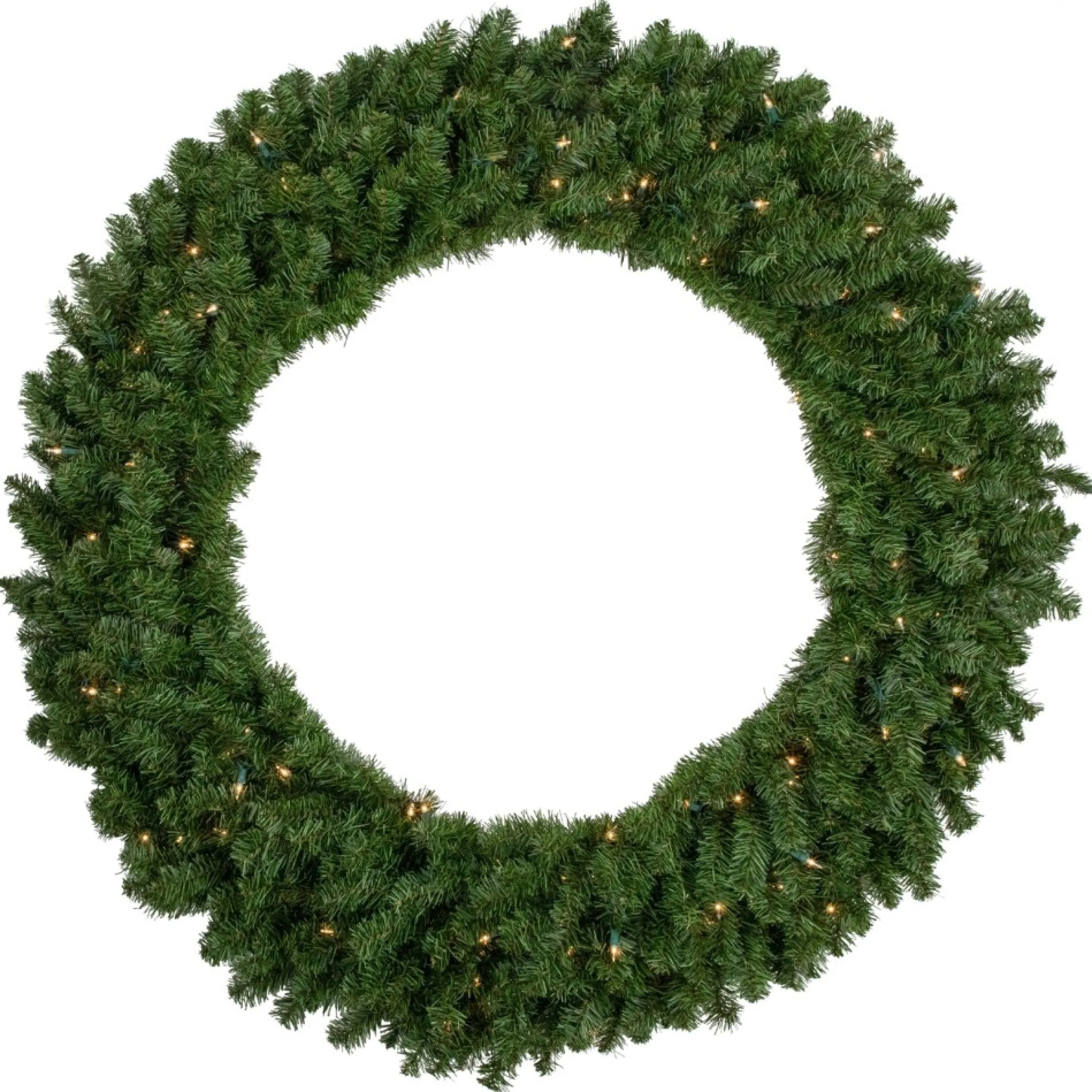 Pre-Lit Canadian Pine Artificial Christmas Wreath - 48-Inch, Clear Lights