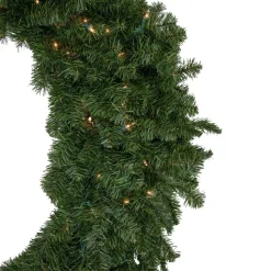 Pre-Lit Canadian Pine Artificial Christmas Wreath - 48-Inch, Clear Lights