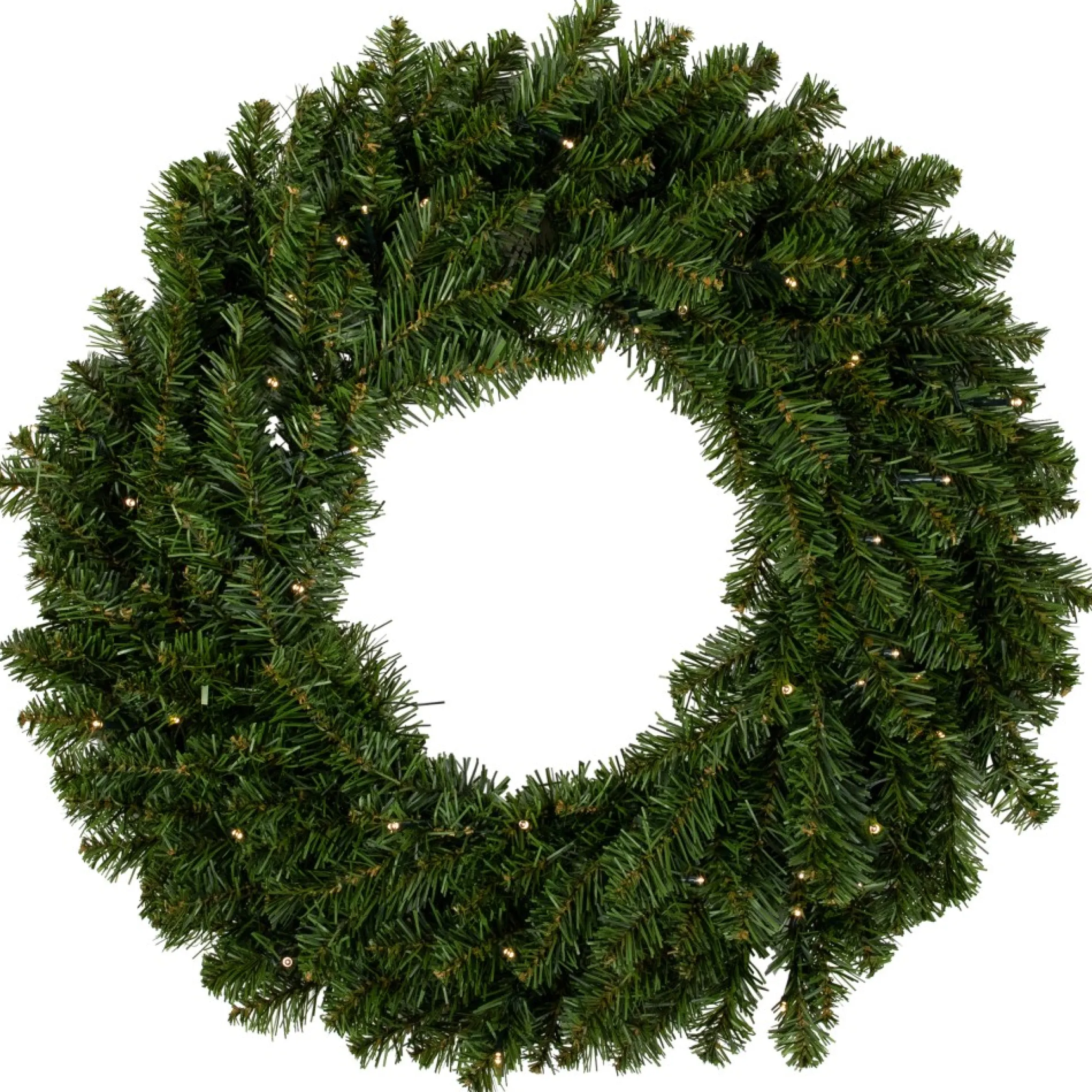 Pre-Lit Canadian Pine Artificial Christmas Wreath, 24-Inch, Clear Lights