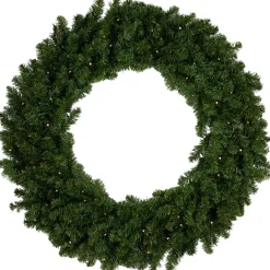 Pre-Lit Canadian Pine Artificial Christmas Double Wreath, 36-Inch, Clear Led Lights