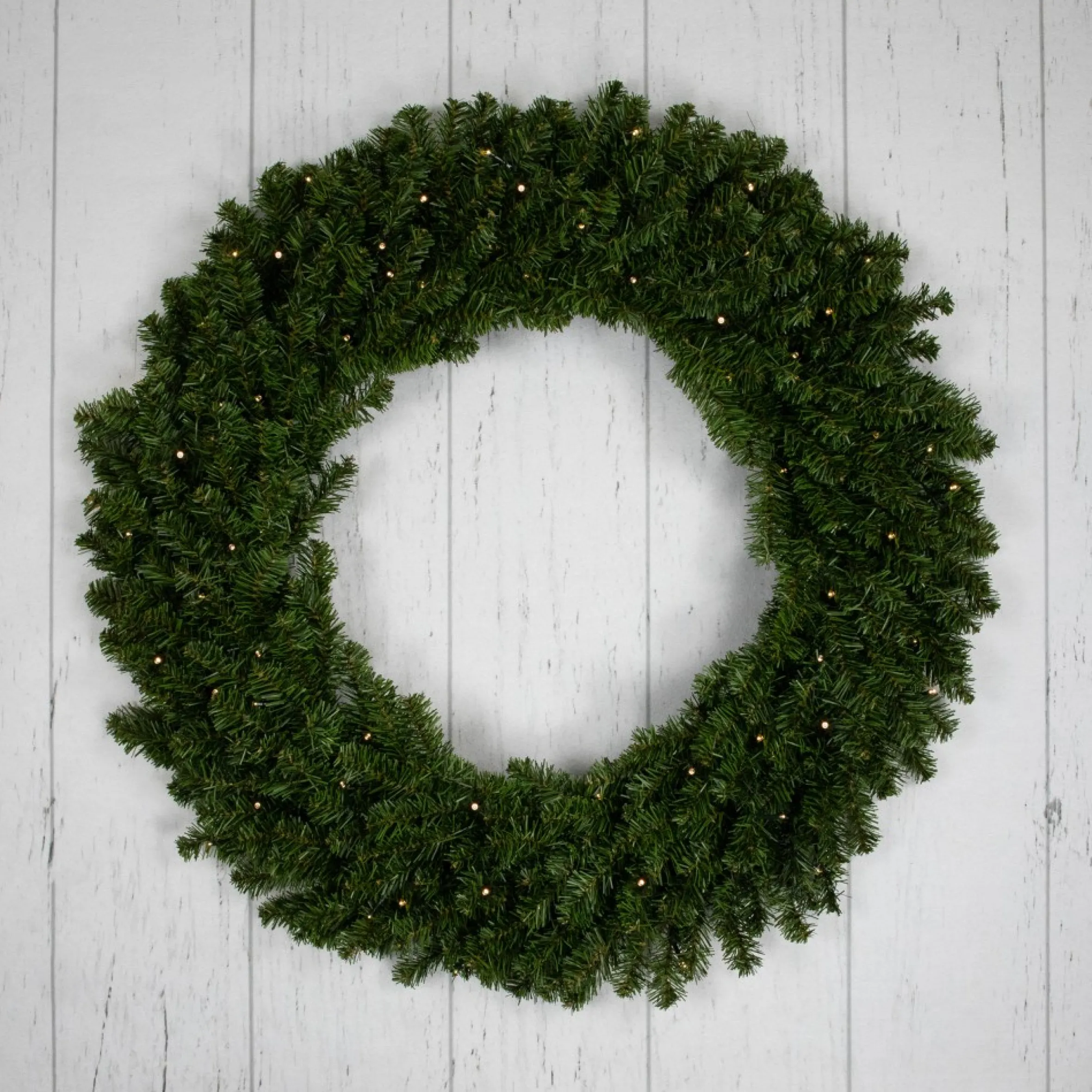 Pre-Lit Canadian Pine Artificial Christmas Double Wreath, 36-Inch, Clear Led Lights