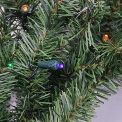 Pre-Lit Canadian Pine Artificial Christmas Wreath - 36-Inch, Multicolor Lights