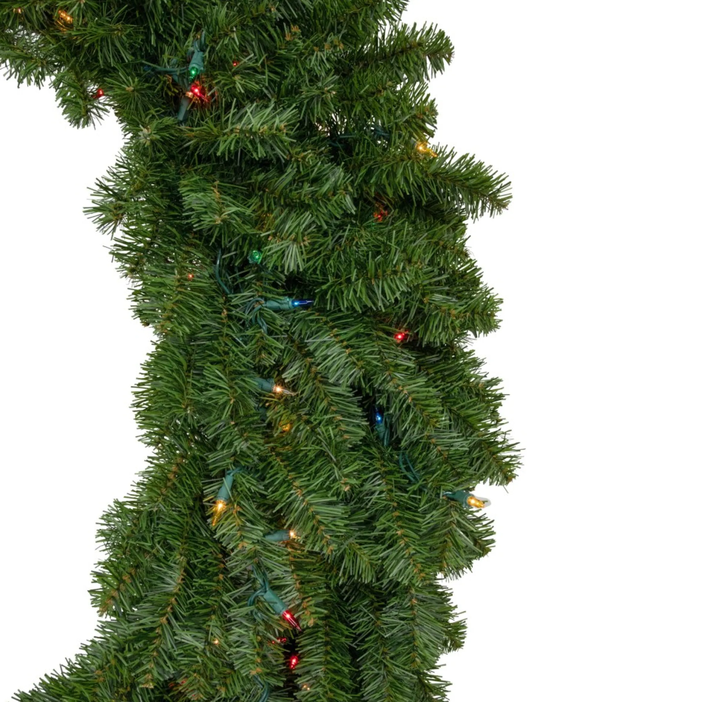 Pre-Lit Canadian Pine Artificial Christmas Wreath, 48-Inch, Multicolor Lights