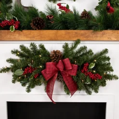 32" Pre-Lit Canadian Pine Artificial Christmas Swag - Clear Lights