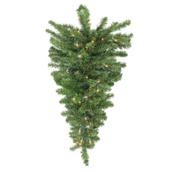 30" Pre-Lit Canadian Pine Artificial Christmas Teardrop Door Swag - Clear Lights