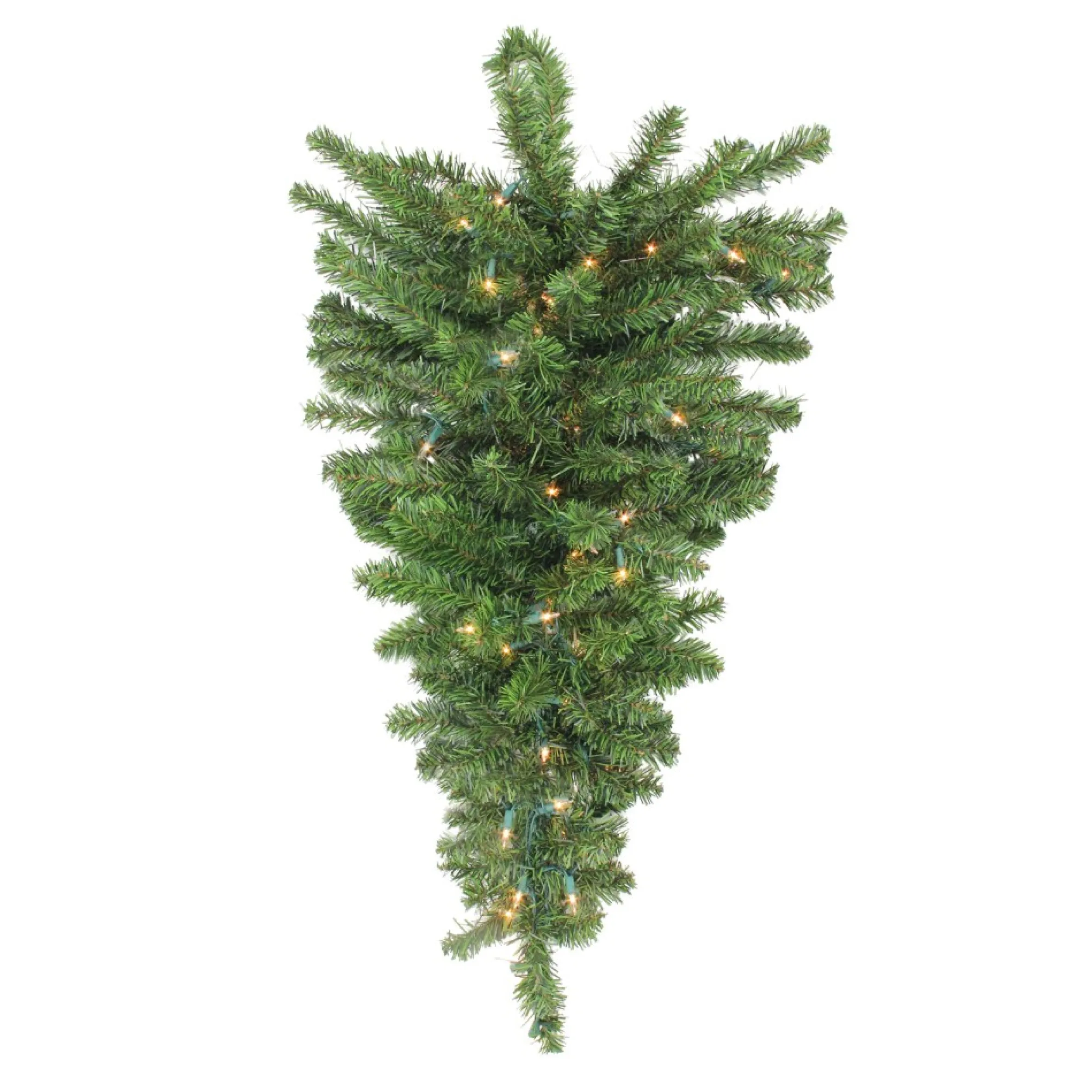 30" Pre-Lit Canadian Pine Artificial Christmas Teardrop Door Swag - Clear Lights