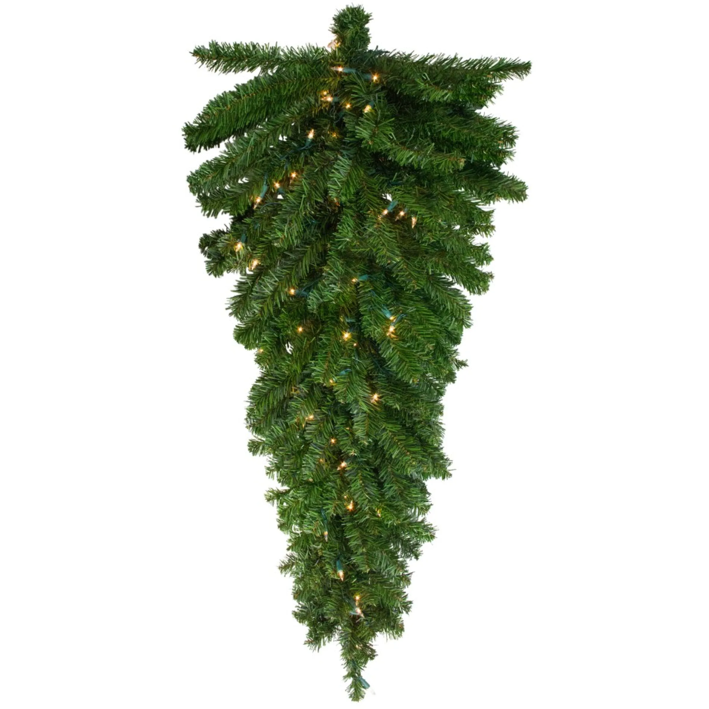 52" Pre-Lit Canadian Pine Artificial Christmas Teardrop Swag - Clear Lights