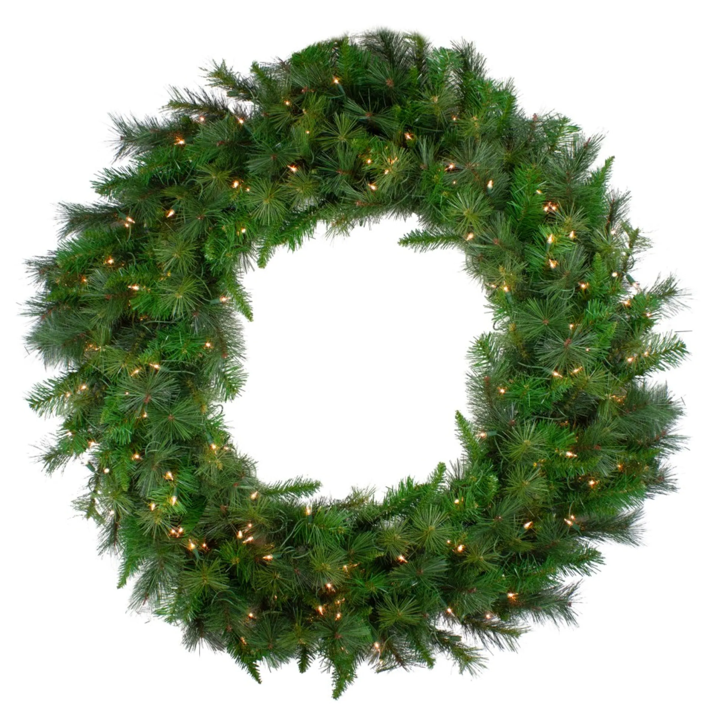 Pre-Lit Canyon Pine Artificial Christmas Wreath - 60-Inch, Clear Lights