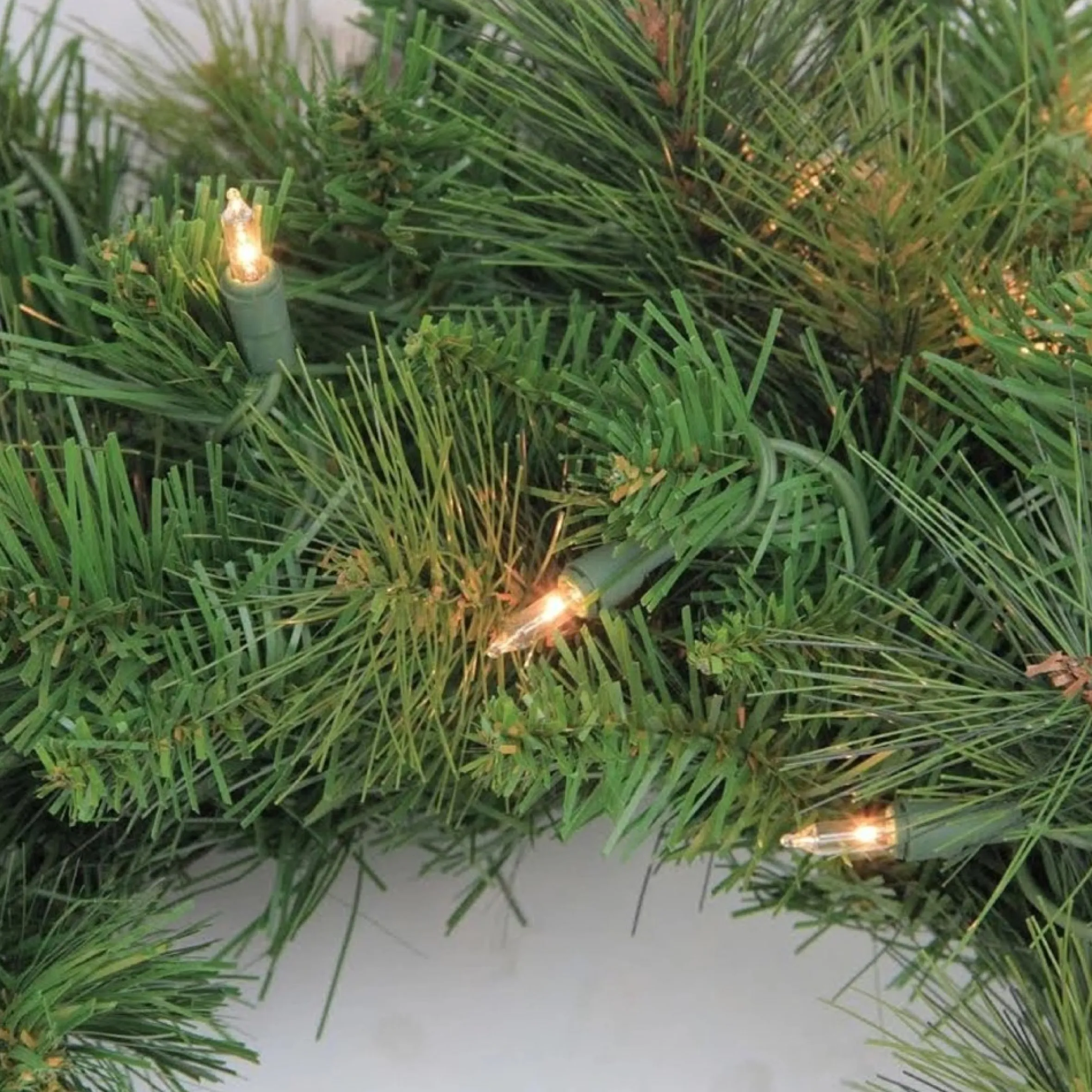 Pre-Lit Canyon Pine Artificial Christmas Wreath - 60-Inch, Clear Lights