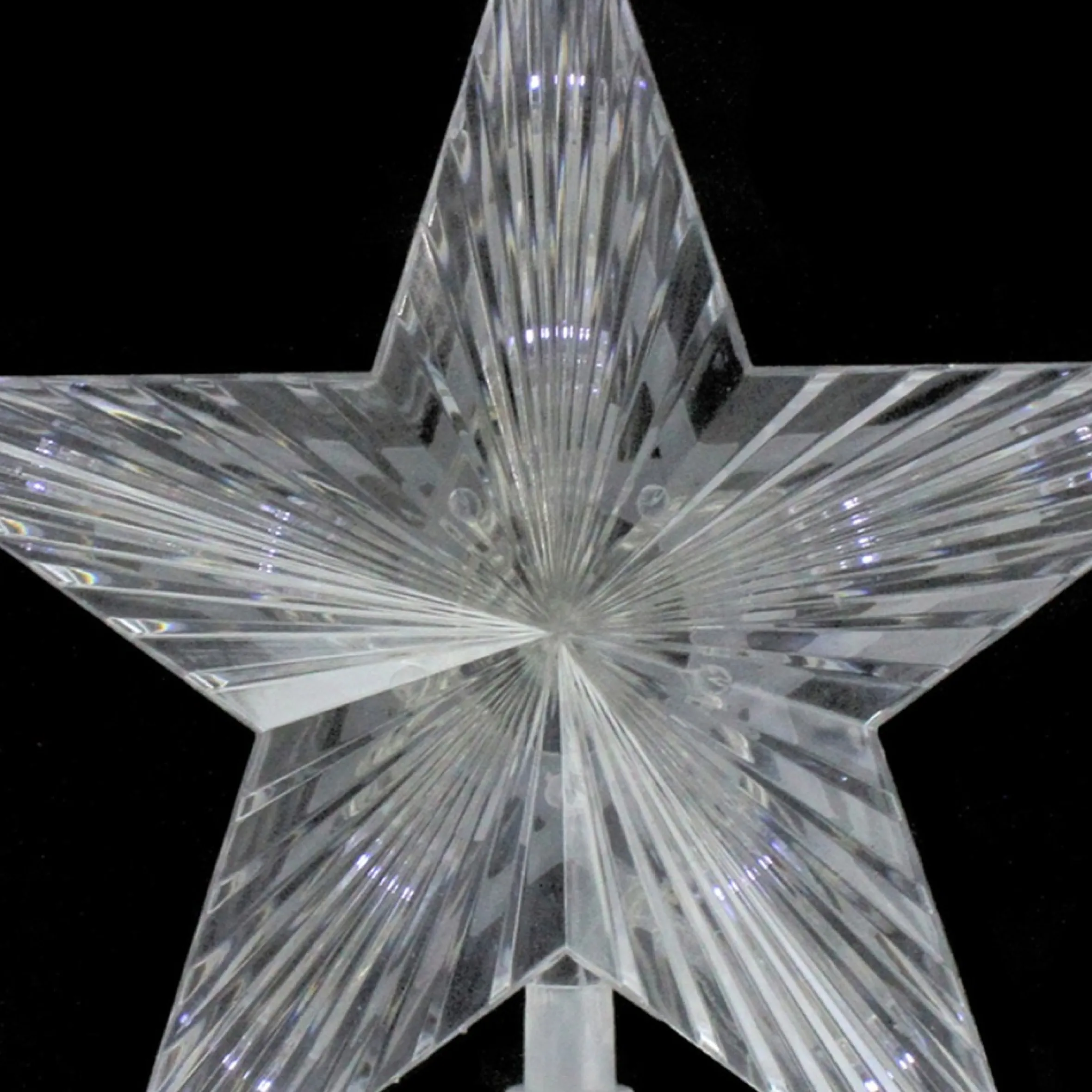 8" Pre-Lit Clear Crystal Star Christmas Tree Topper - Clear Led Lights
