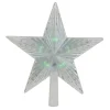 9" Pre-Lit Clear Crystal Star Christmas Tree Topper - Multicolor Led Lights