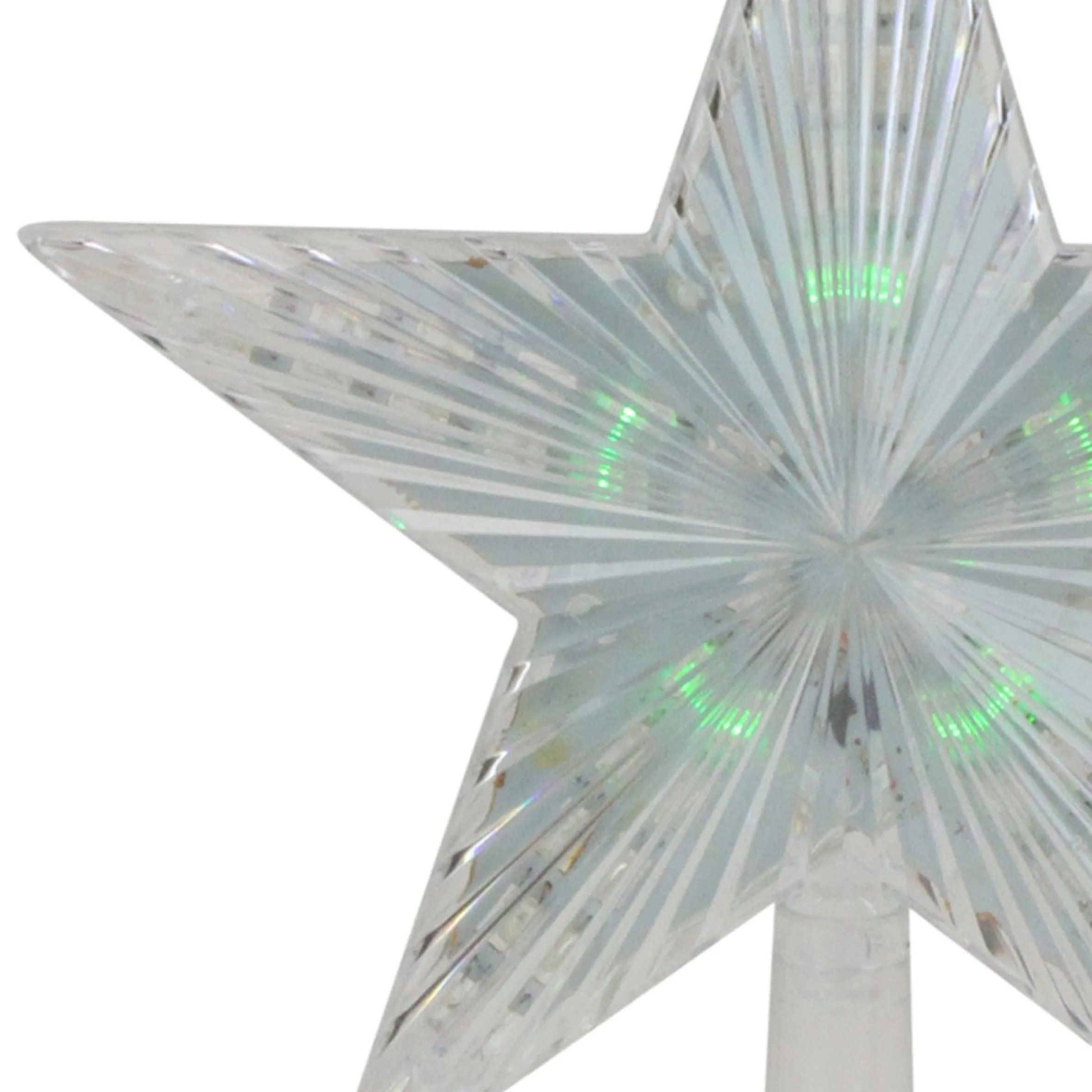 9" Pre-Lit Clear Crystal Star Christmas Tree Topper - Multicolor Led Lights