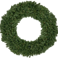 5' Pre-Lit Commercial Canadian Pine Artificial Christmas Wreath, Clear Lights