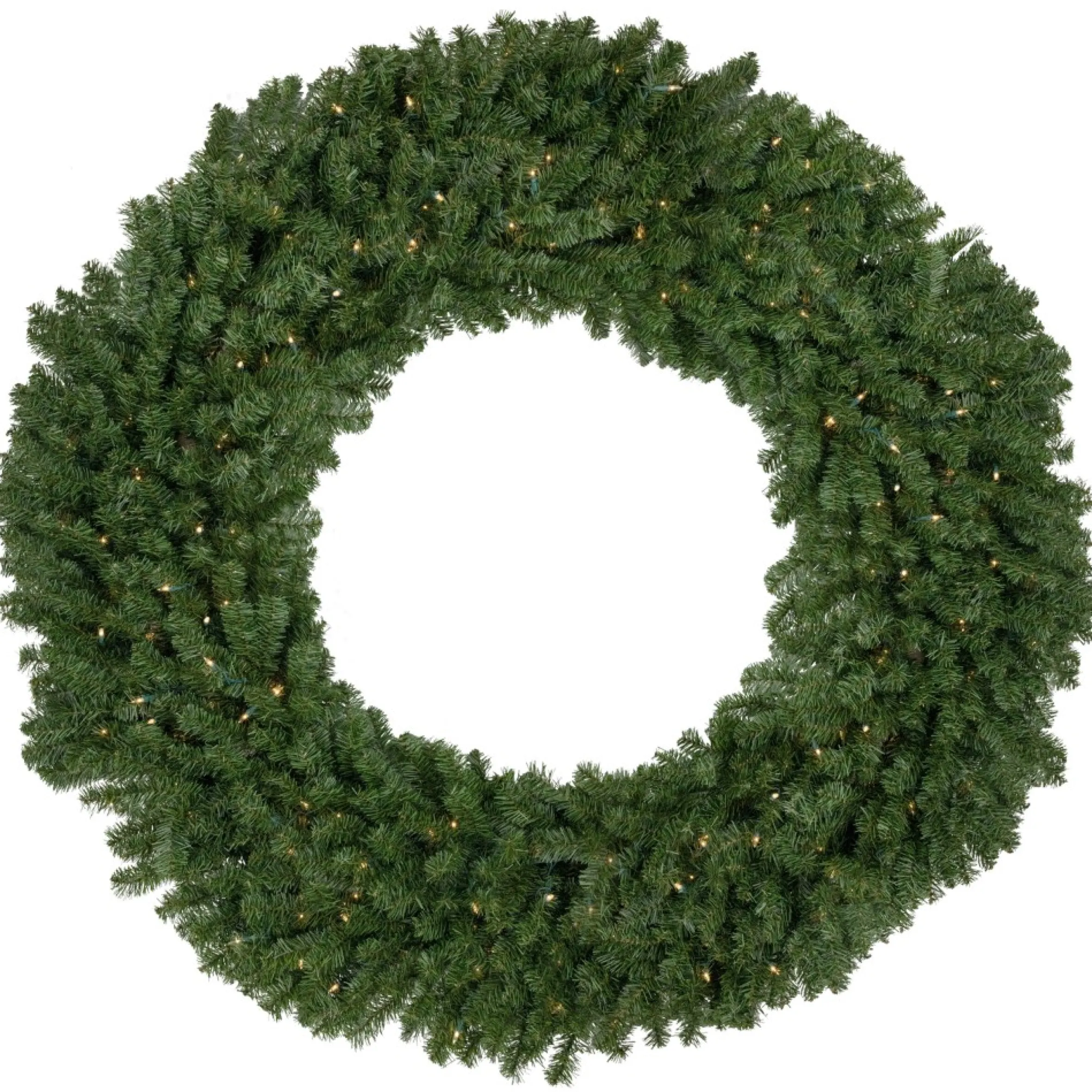 5' Pre-Lit Commercial Canadian Pine Artificial Christmas Wreath, Clear Lights