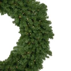 5' Pre-Lit Commercial Canadian Pine Artificial Christmas Wreath, Clear Lights