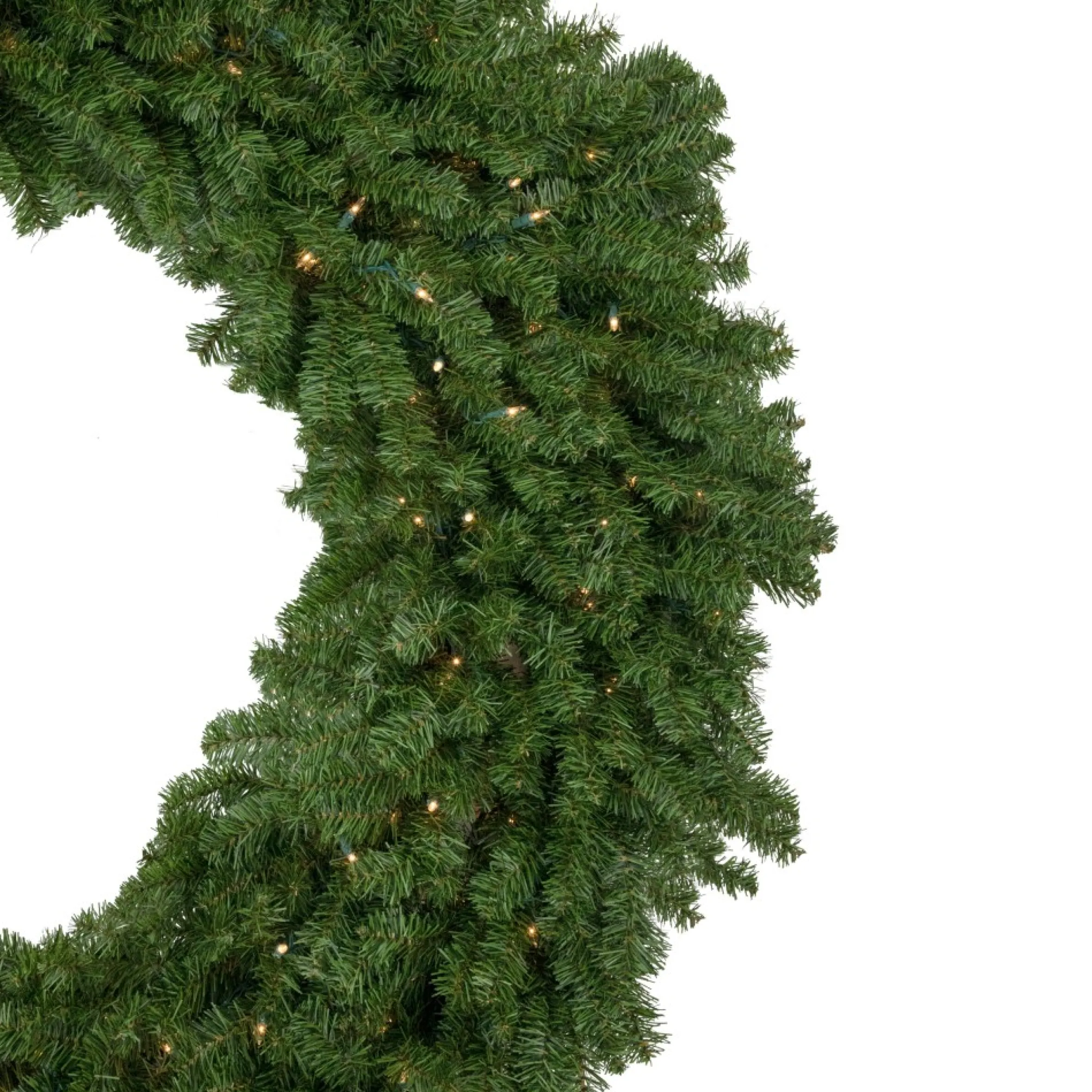 5' Pre-Lit Commercial Canadian Pine Artificial Christmas Wreath, Clear Lights