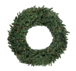 Pre-Lit Commercial Canadian Pine Artificial Christmas Wreath - 5-Ft, Multi Lights