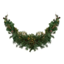 6' Pre-Lit Country Mixed Pine Artificial Christmas Swag - Clear Lights