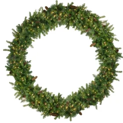 Pre-Lit Dakota Pine Artificial Christmas Wreath, 72-Inch, Warm White Led Lights