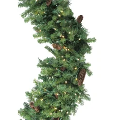 Pre-Lit Dakota Pine Artificial Christmas Wreath, 72-Inch, Warm White Led Lights