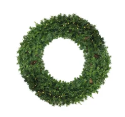 Pre-Lit Dakota Red Pine Artificial Commercial Christmas Wreath, 72-Inch, Clear Dura Lights
