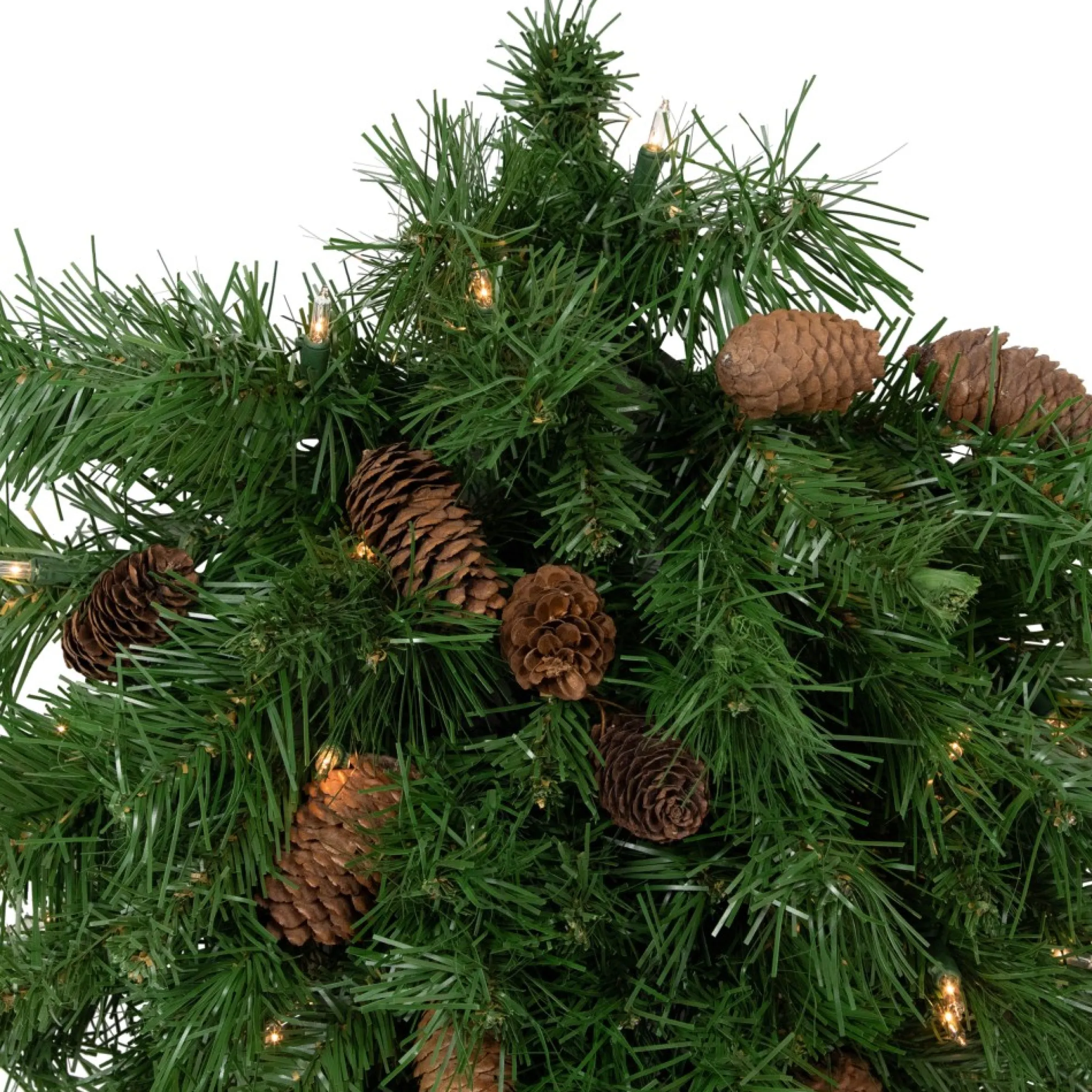 30" Pre-Lit Dakota Red Pine Artificial Christmas Teardrop Swag, Clear Dura Lights
